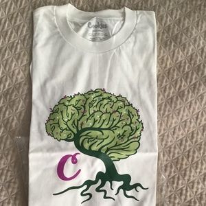 White T-shirt Cookies San Fransico Tree Brain Initialed C NWT 100% cotton